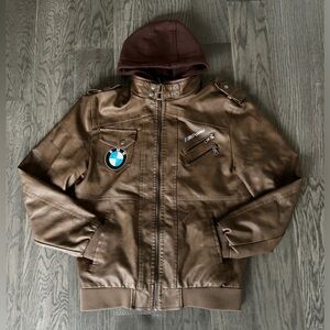 Men’s BMW Racing jacket with fleece lining and hoodie Size M